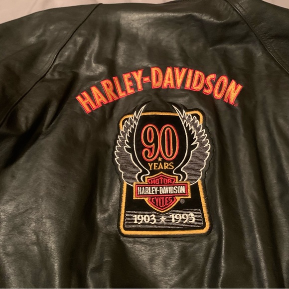 #SOLD# Harley Davidson RARE Mens 90th Anniversary embroidered bomber Jacket XL - Picture 5 of 16